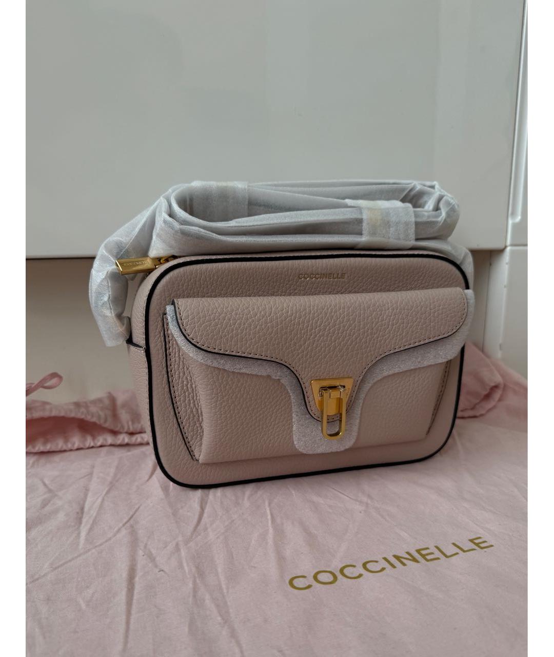 COCCINELLE Бежевая кожаная сумка через плечо, фото 6