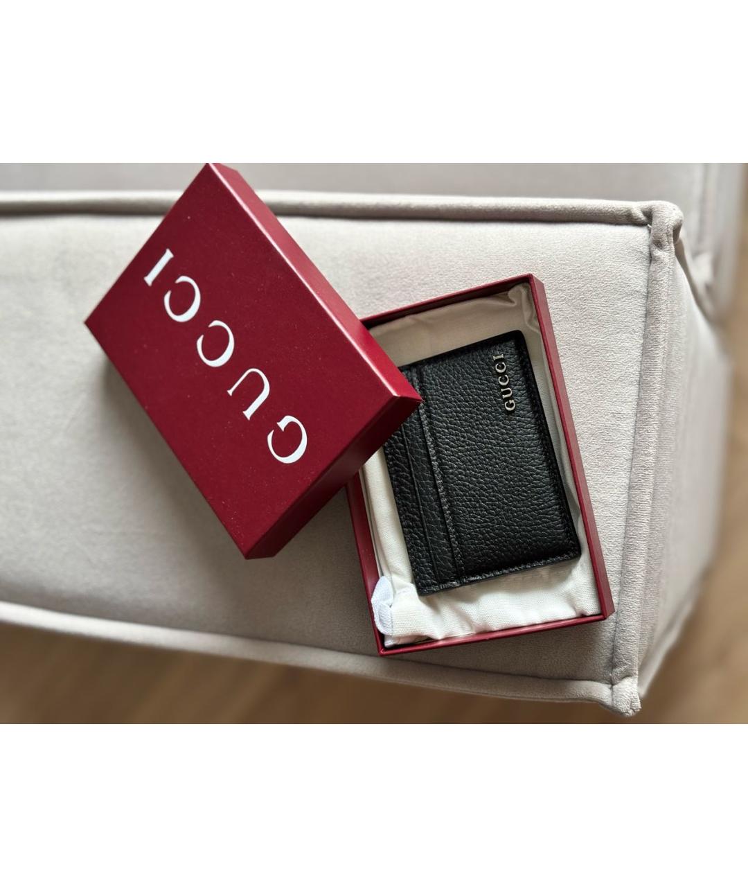 GUCCI Черный кожаный кардхолдер, фото 4