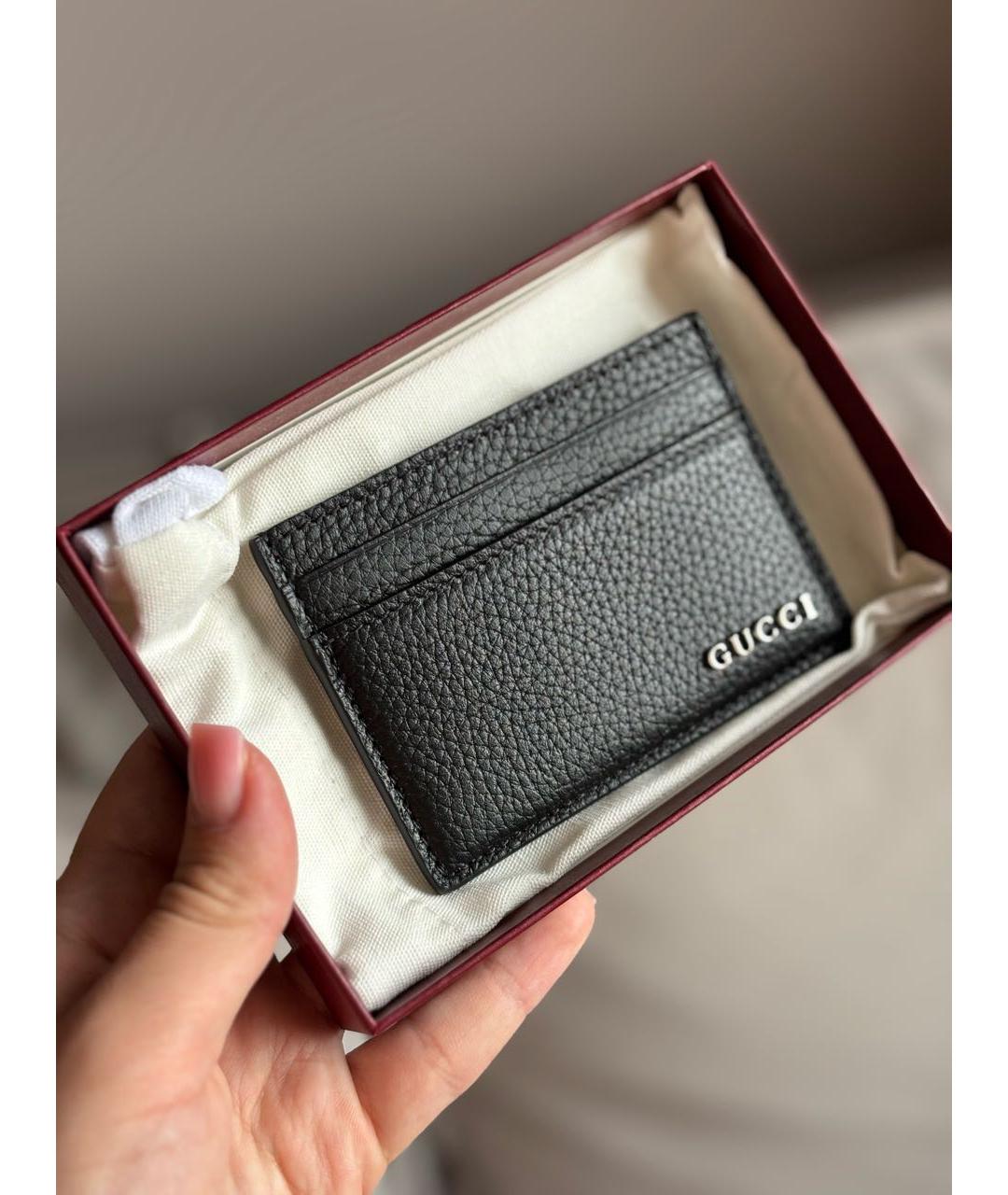 GUCCI Черный кожаный кардхолдер, фото 2