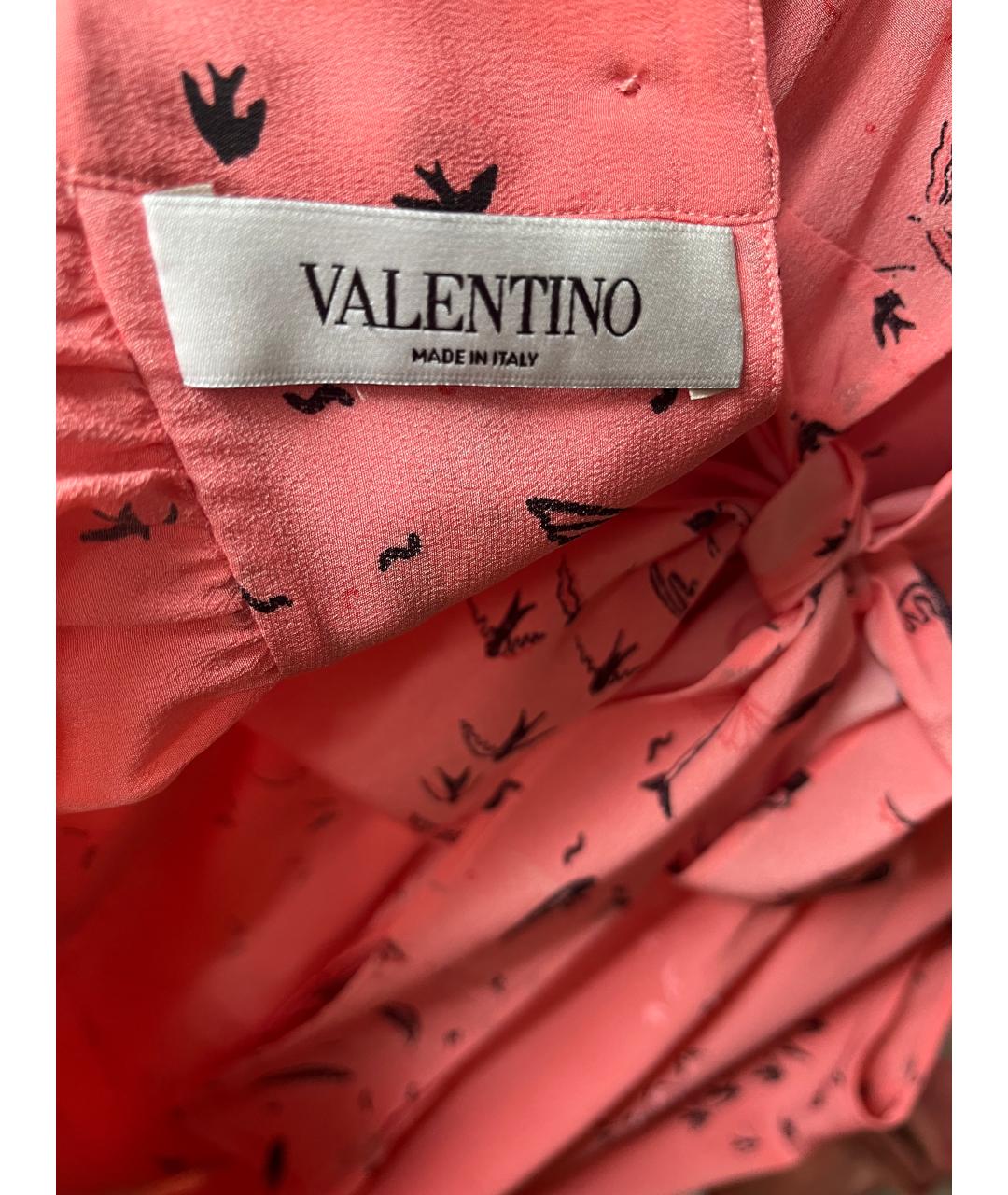 VALENTINO Коралловая шелковая блузы, фото 3