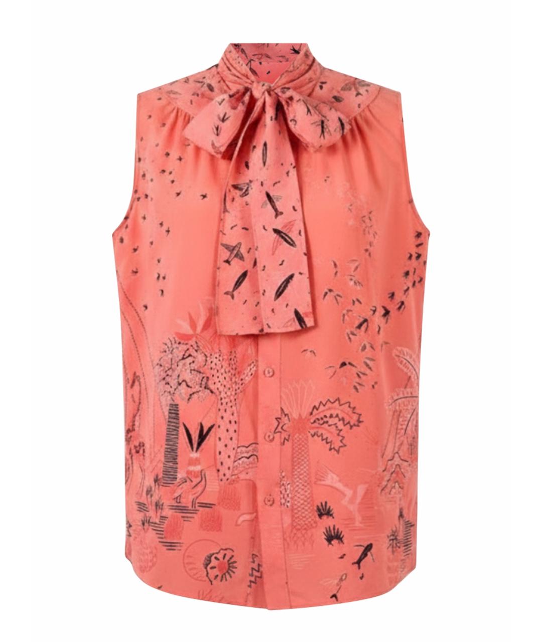 VALENTINO Коралловая шелковая блузы, фото 1