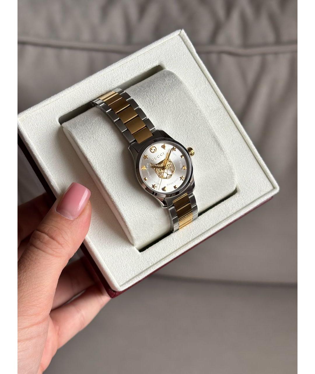 GUCCI Серебряные стальные часы, фото 4