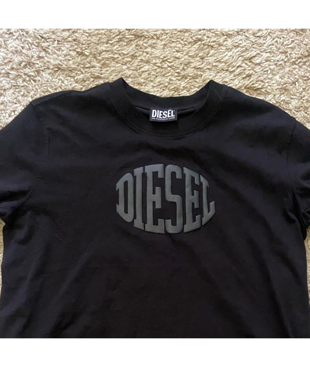 DIESEL Черная хлопковая футболка, фото 3