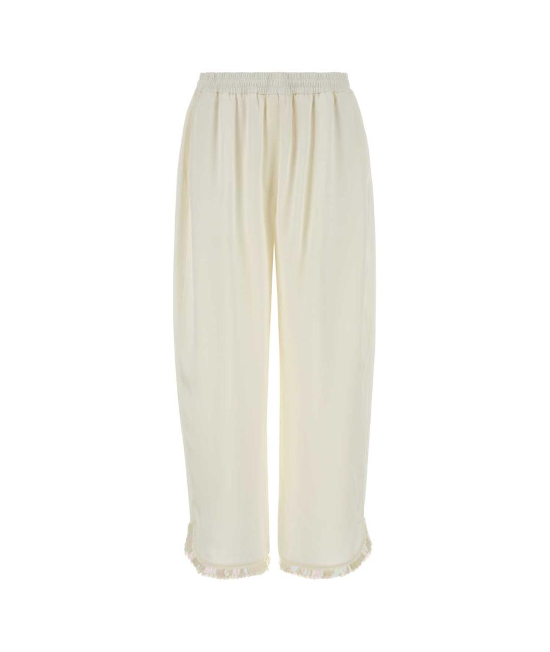 STELLA MCCARTNEY Белые вискозные прямые брюки, фото 1