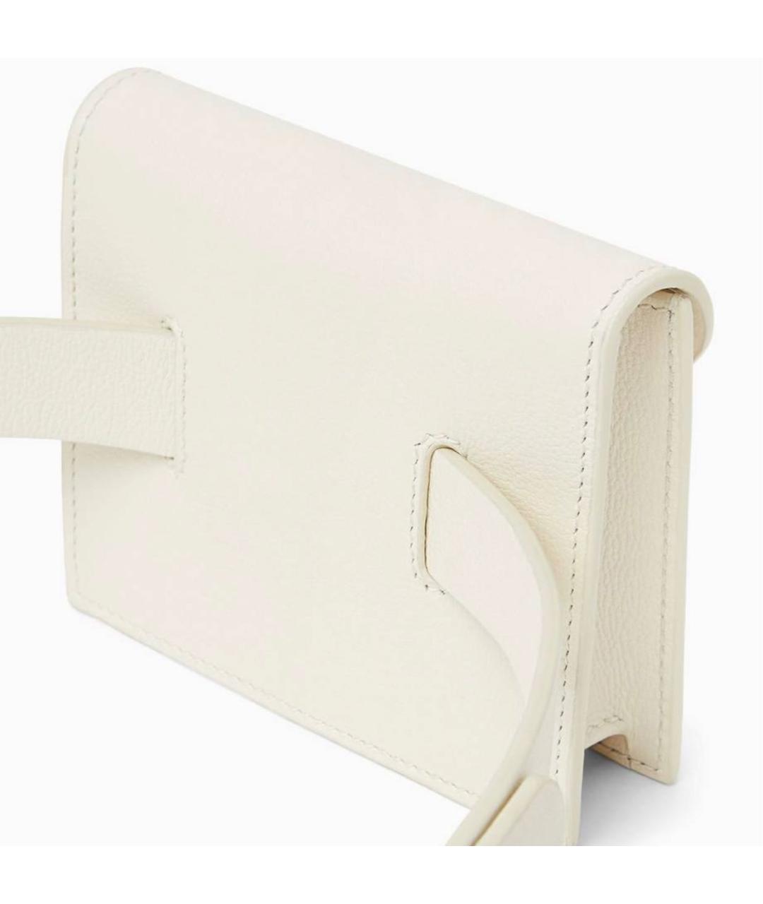 LORO PIANA Белая кожаная поясная сумка, фото 2