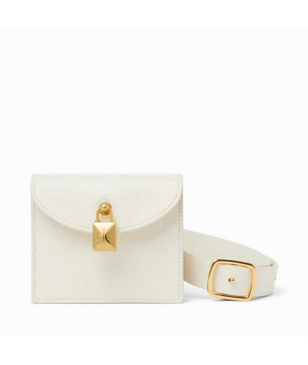 LORO PIANA Белая кожаная поясная сумка, фото 6
