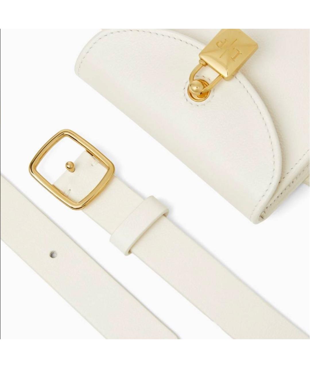 LORO PIANA Белая кожаная поясная сумка, фото 4