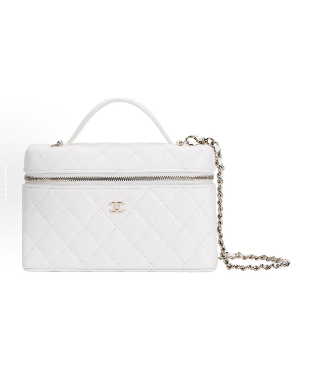 CHANEL Белая кожаная сумка через плечо, фото 9