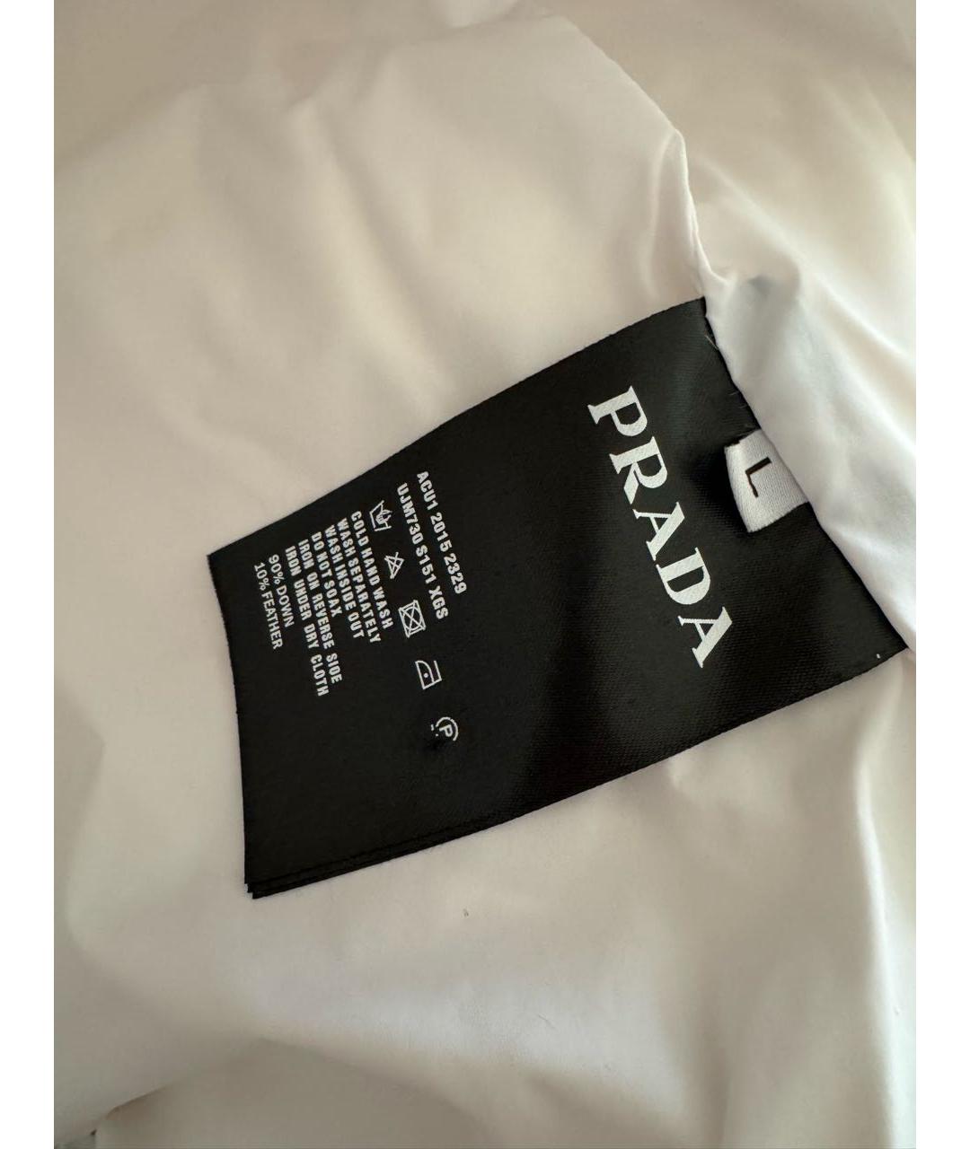 PRADA Белый полиамидовый пуховик, фото 4