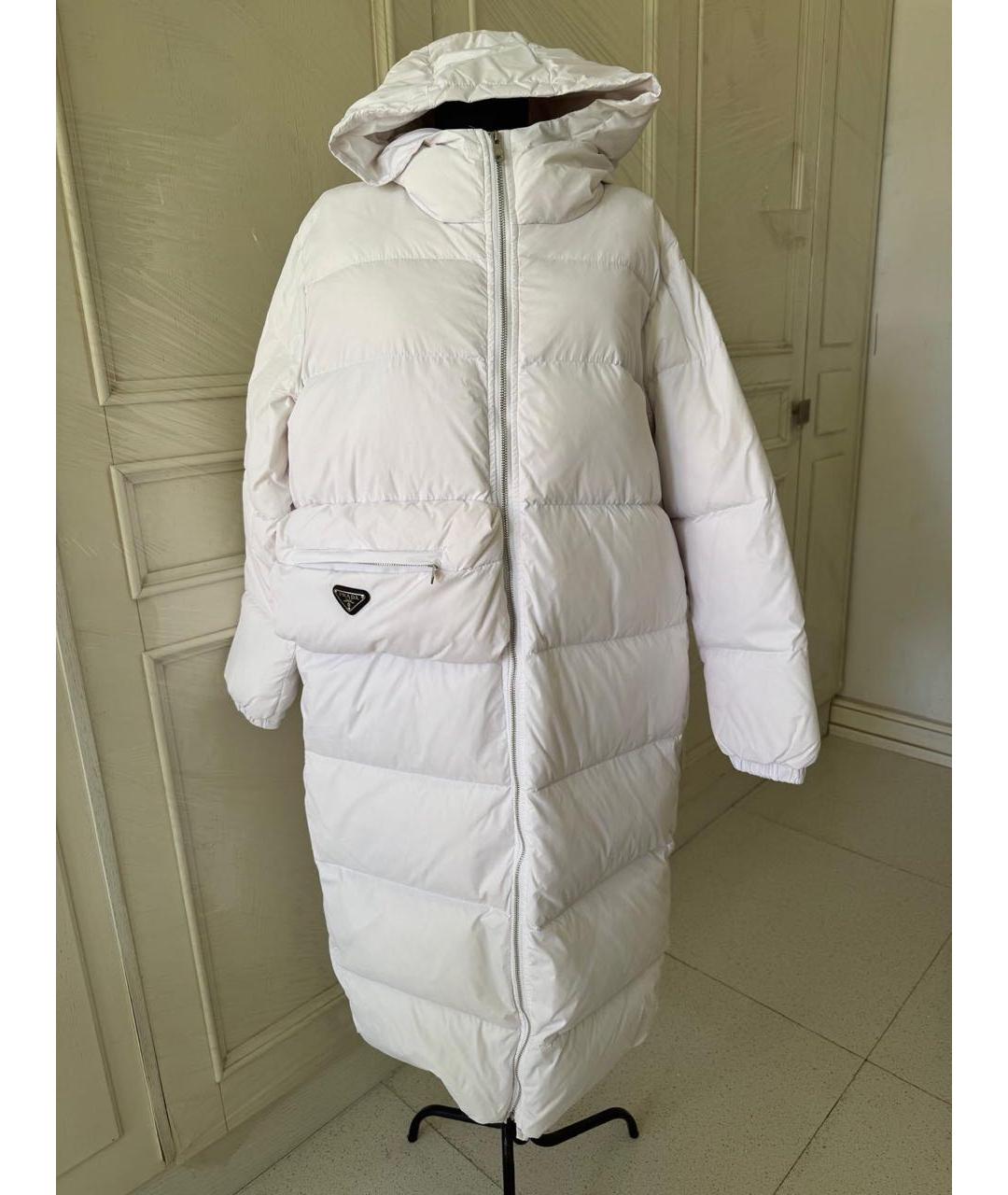 PRADA Белый полиамидовый пуховик, фото 6