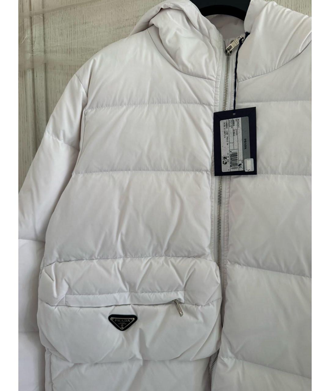 PRADA Белый полиамидовый пуховик, фото 3