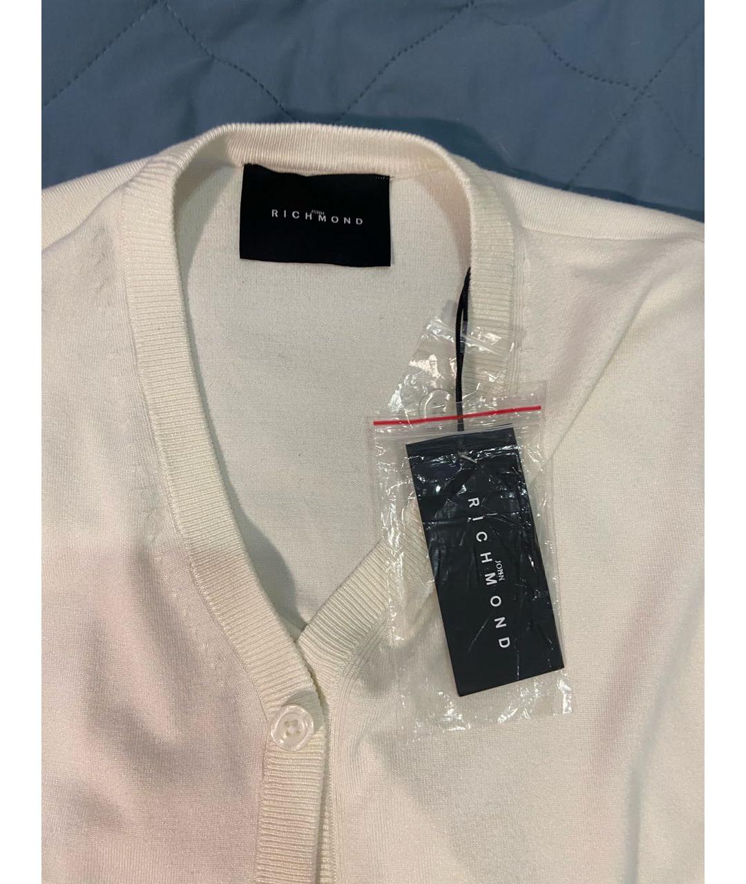 JOHN RICHMOND Белый вискозный кардиган, фото 3