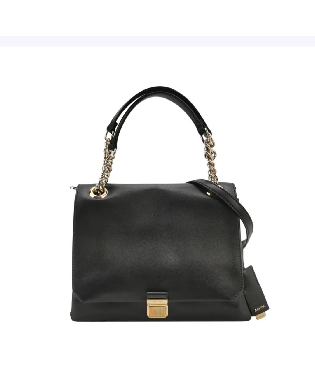 MIU MIU Черная кожаная сумка через плечо, фото 5