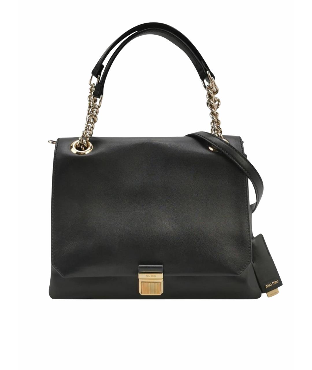 MIU MIU Черная кожаная сумка через плечо, фото 1