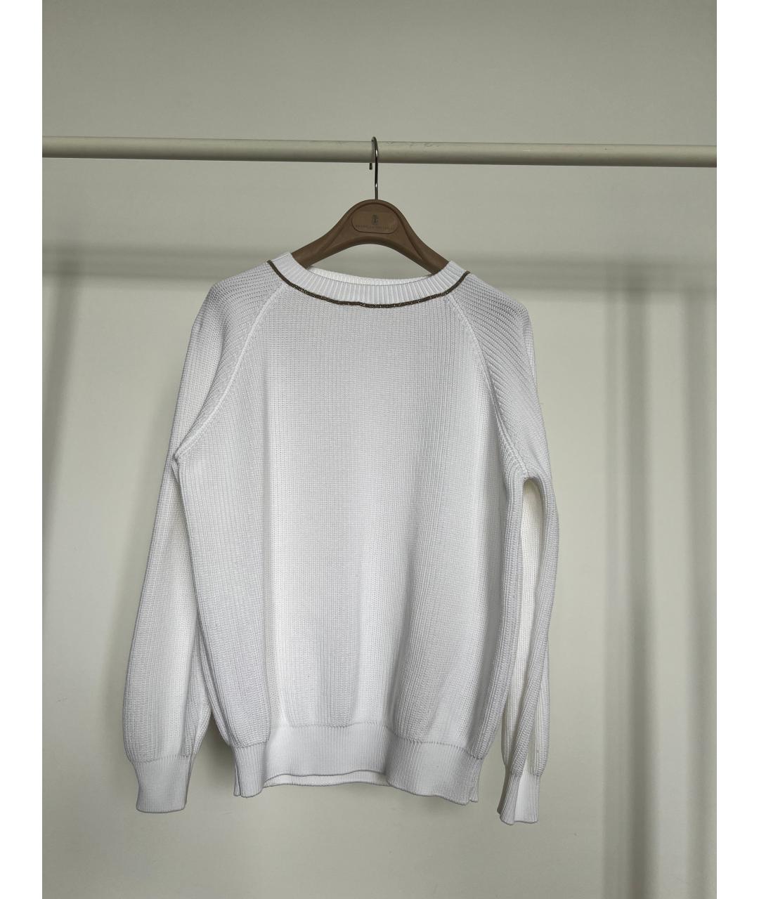 BRUNELLO CUCINELLI Белый хлопковый джемпер / свитер, фото 7
