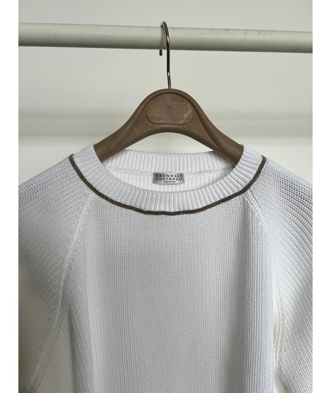 BRUNELLO CUCINELLI Белый хлопковый джемпер / свитер, фото 3