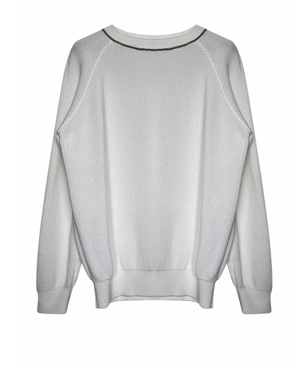 BRUNELLO CUCINELLI Белый хлопковый джемпер / свитер, фото 1