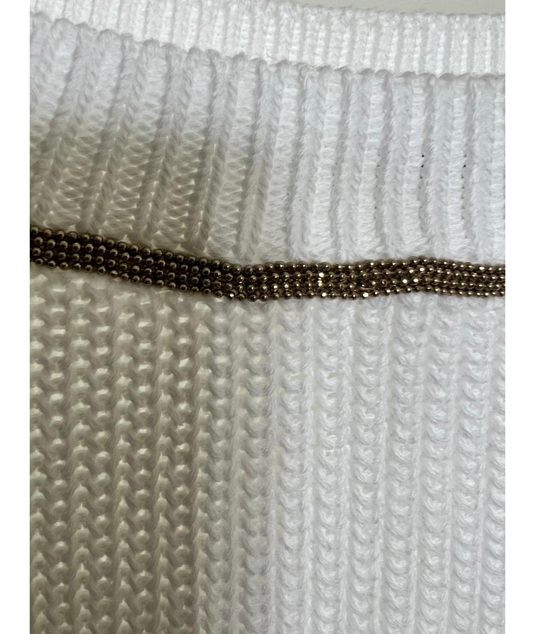 BRUNELLO CUCINELLI Белый хлопковый джемпер / свитер, фото 4