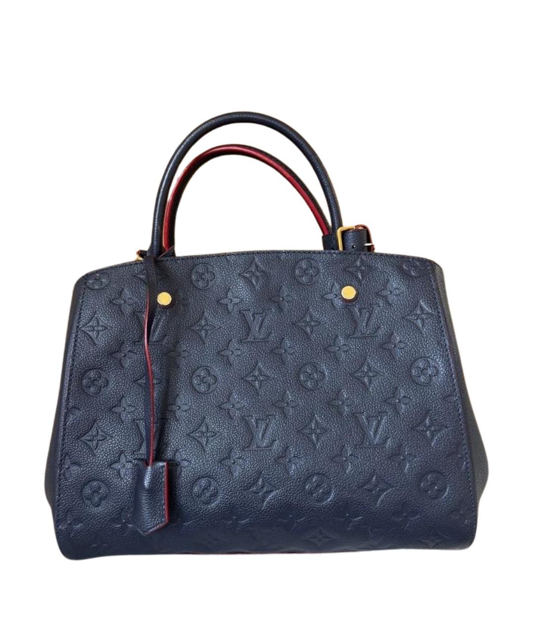 LOUIS VUITTON Темно-синяя кожаная сумка с короткими ручками, фото 1