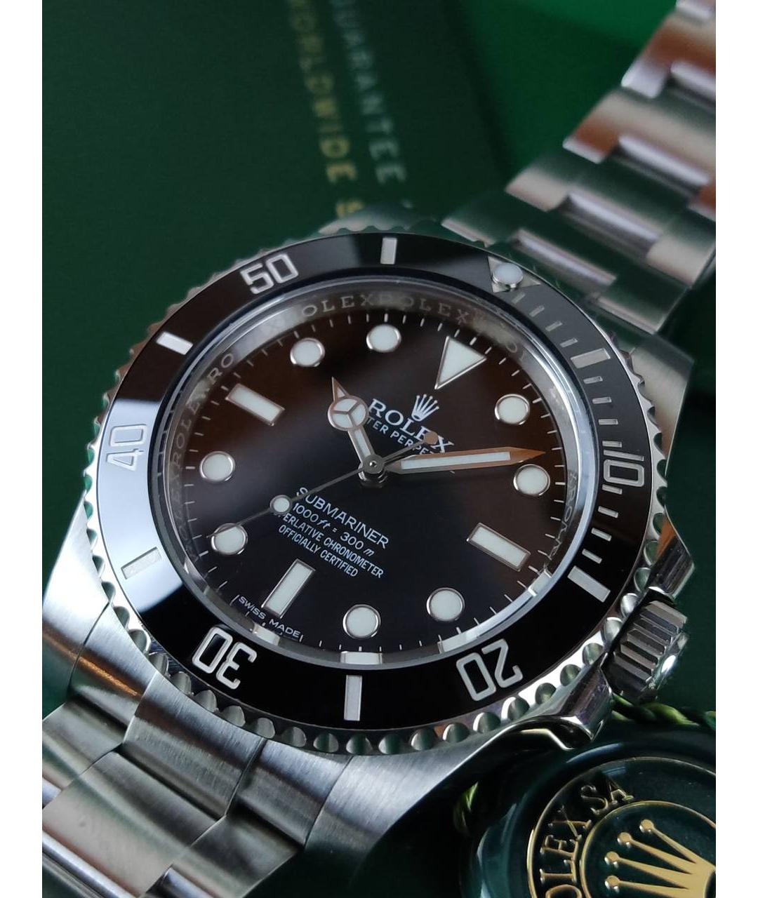 ROLEX Черные металлические часы, фото 3