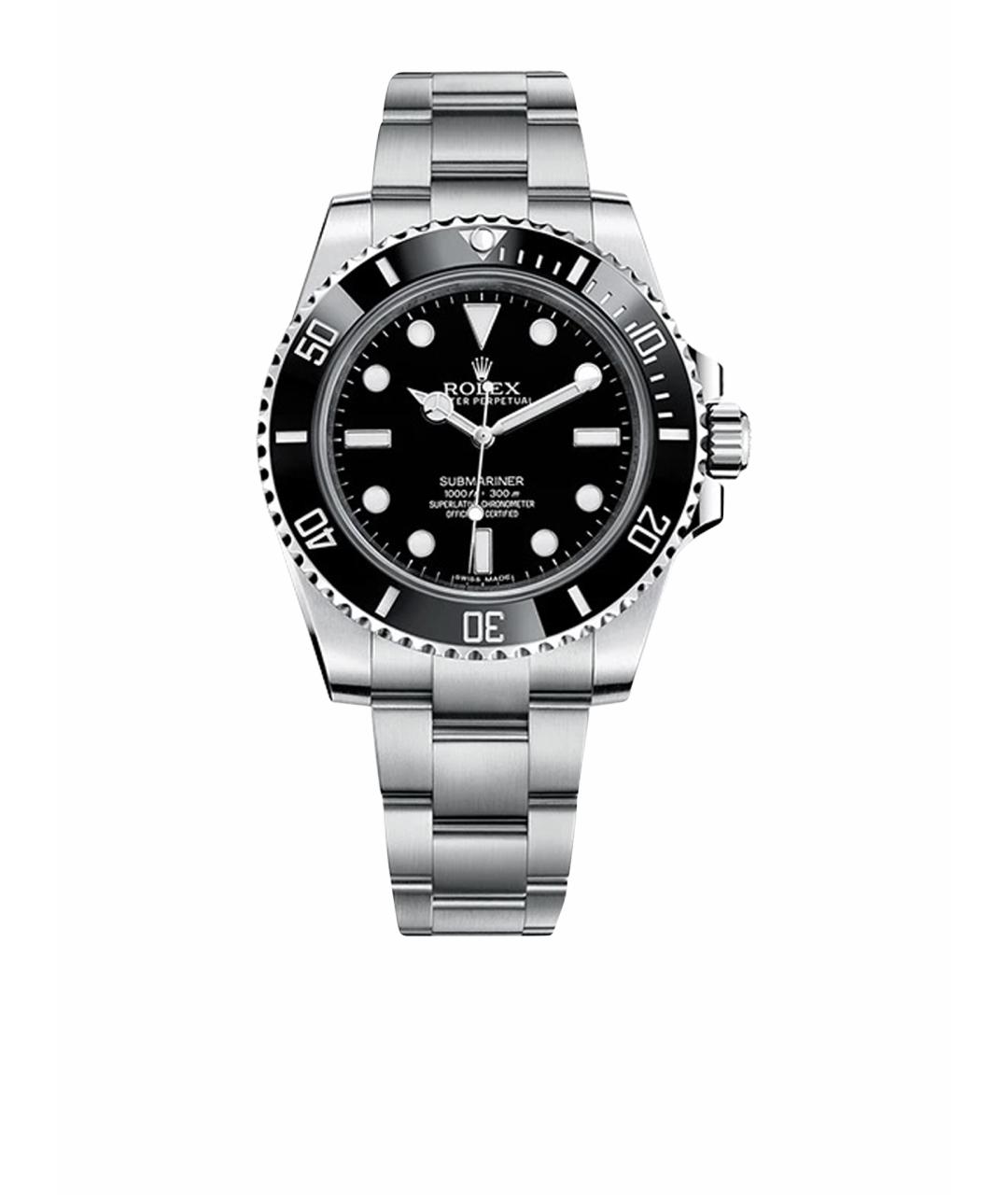 ROLEX Черные металлические часы, фото 1