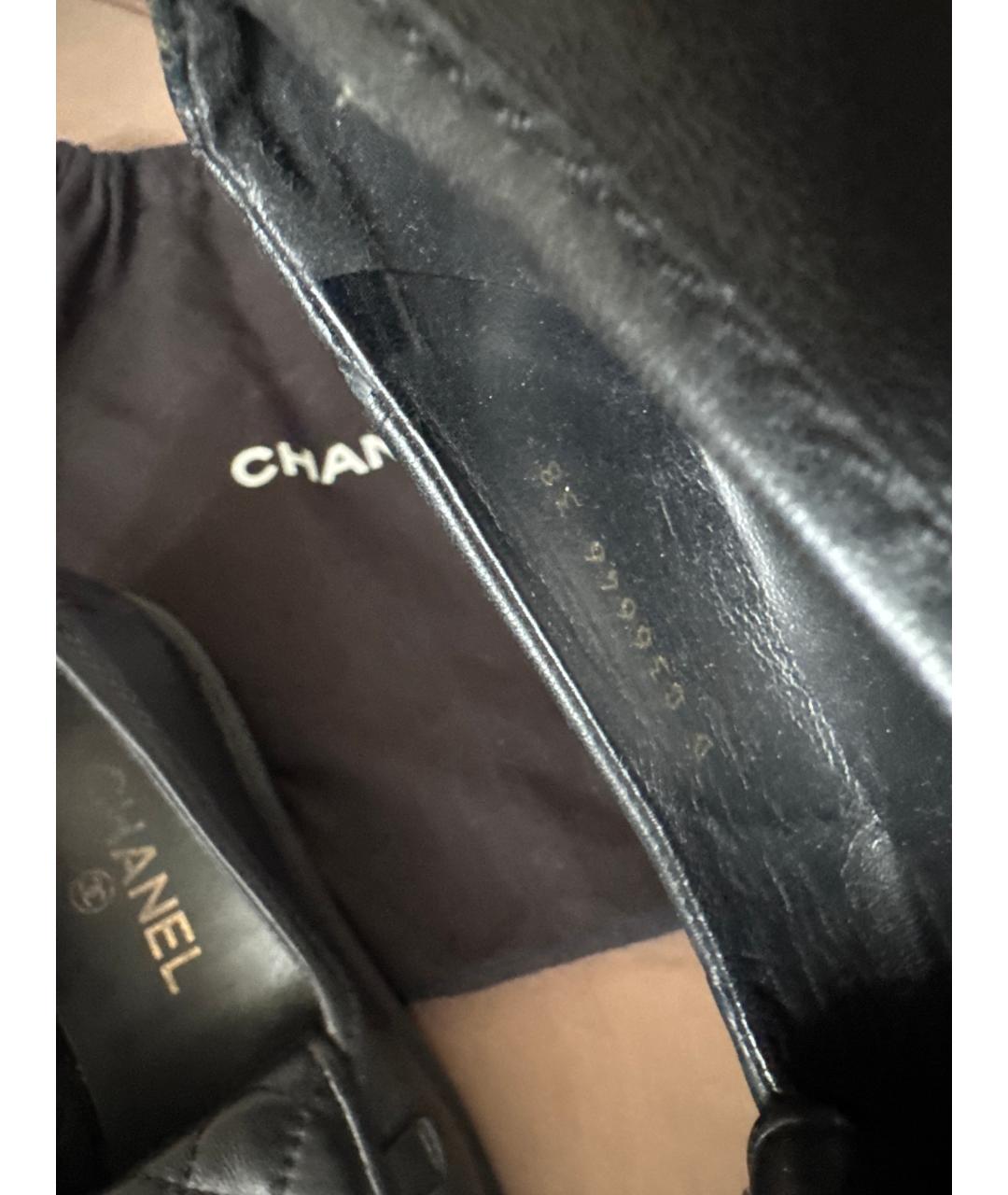 CHANEL Черные кожаные лоферы, фото 9