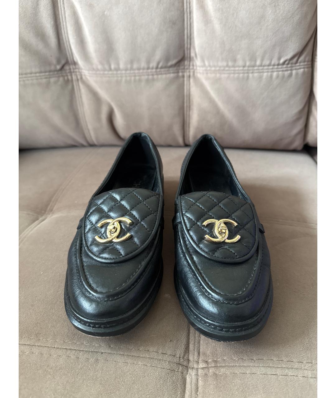 CHANEL Черные кожаные лоферы, фото 2