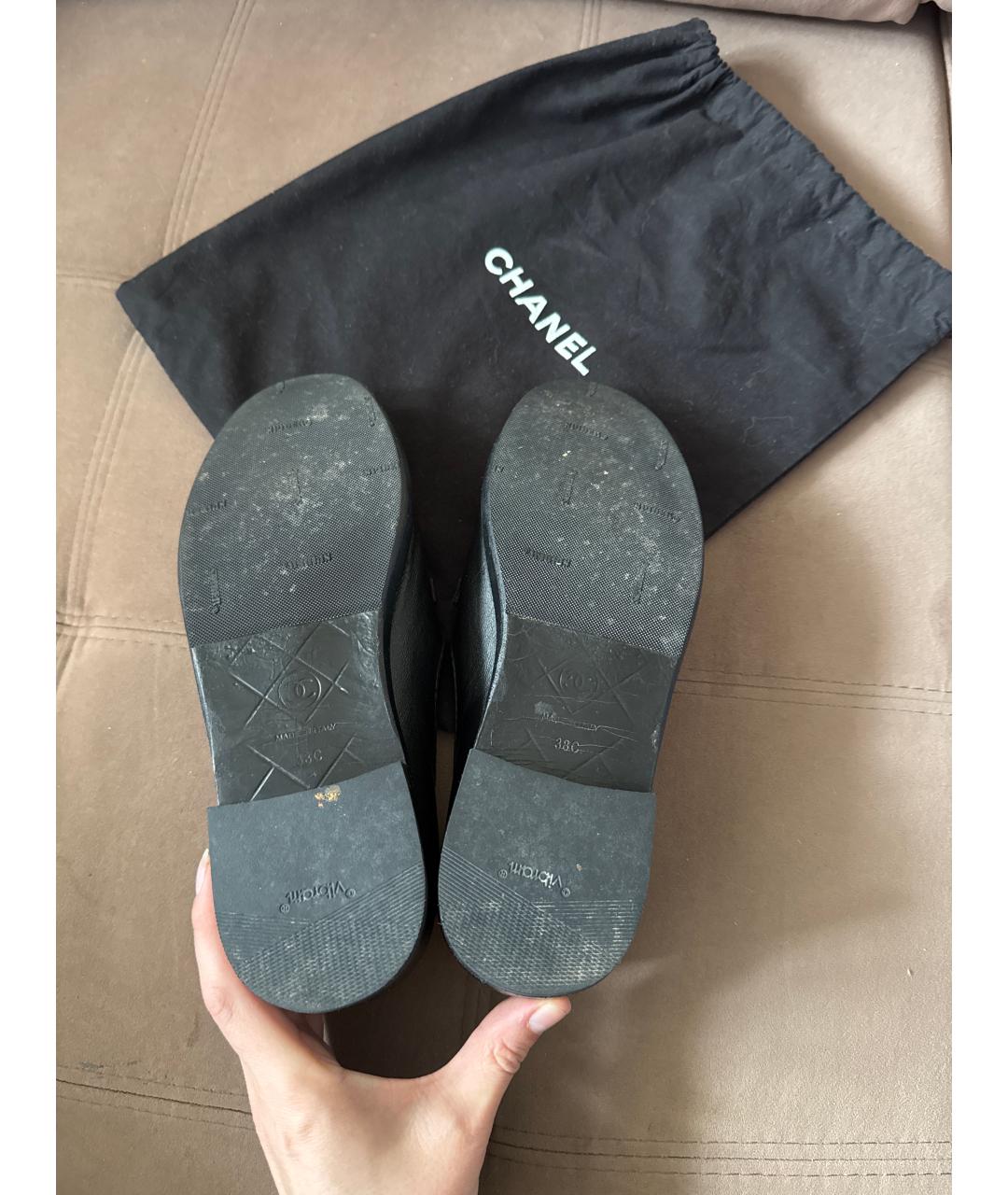 CHANEL Черные кожаные лоферы, фото 5