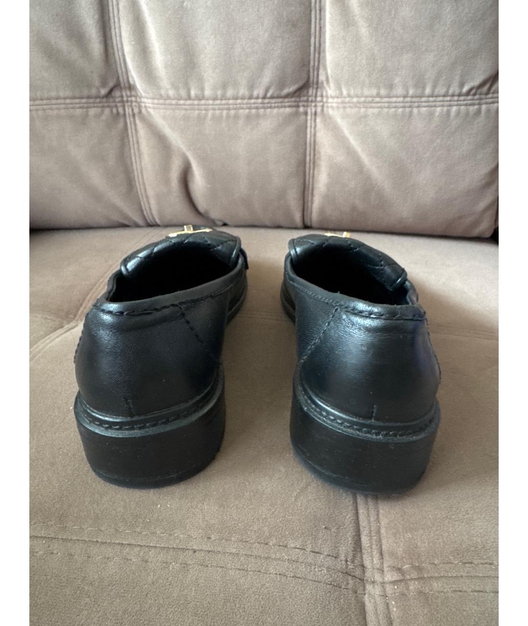 CHANEL Черные кожаные лоферы, фото 4