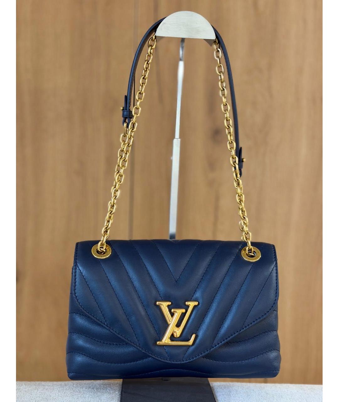 LOUIS VUITTON Темно-синяя кожаная сумка тоут, фото 5