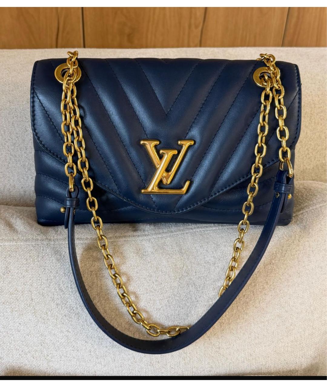 LOUIS VUITTON Темно-синяя кожаная сумка тоут, фото 6