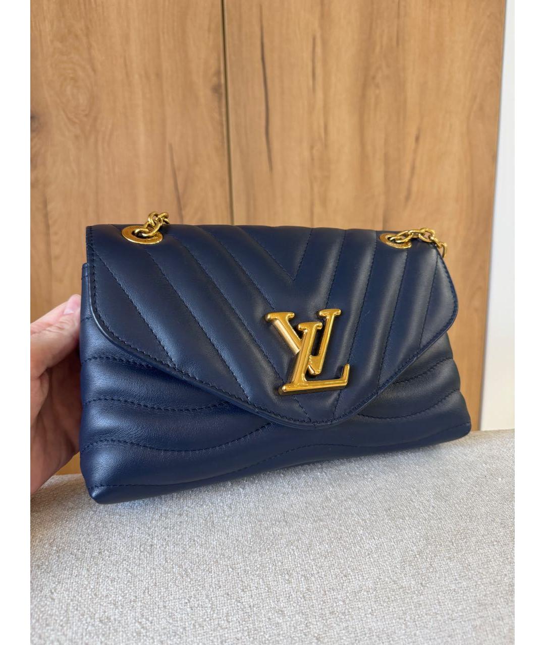 LOUIS VUITTON Темно-синяя кожаная сумка тоут, фото 2