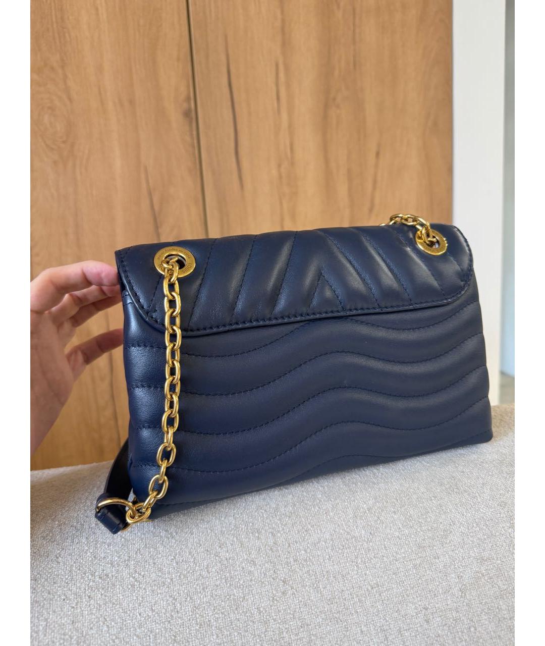 LOUIS VUITTON Темно-синяя кожаная сумка тоут, фото 3