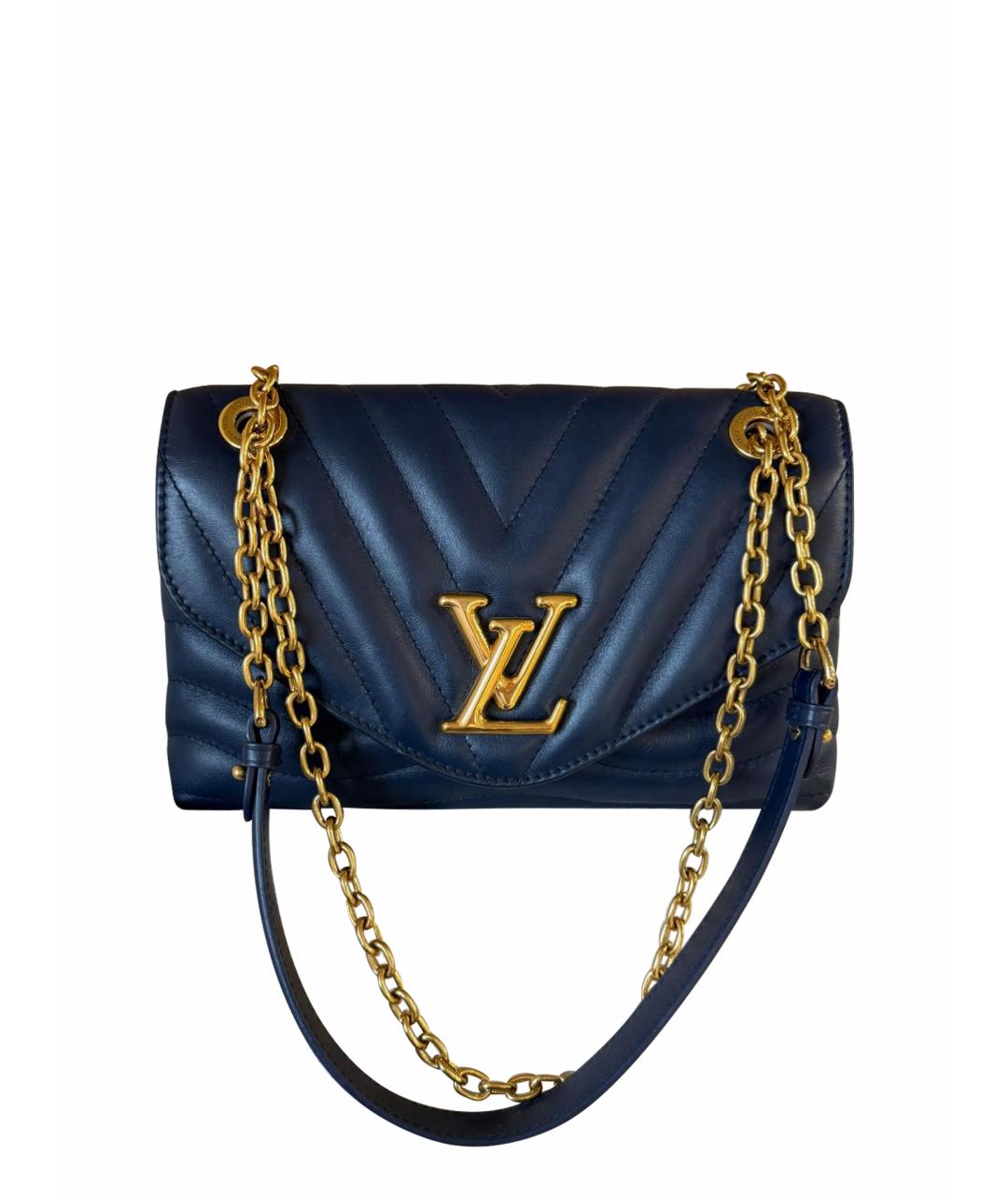 LOUIS VUITTON Темно-синяя кожаная сумка тоут, фото 1