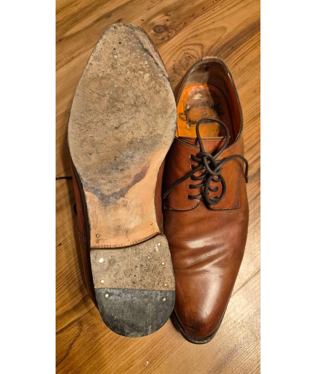 SANTONI Коричневые кожаные туфли, фото 3