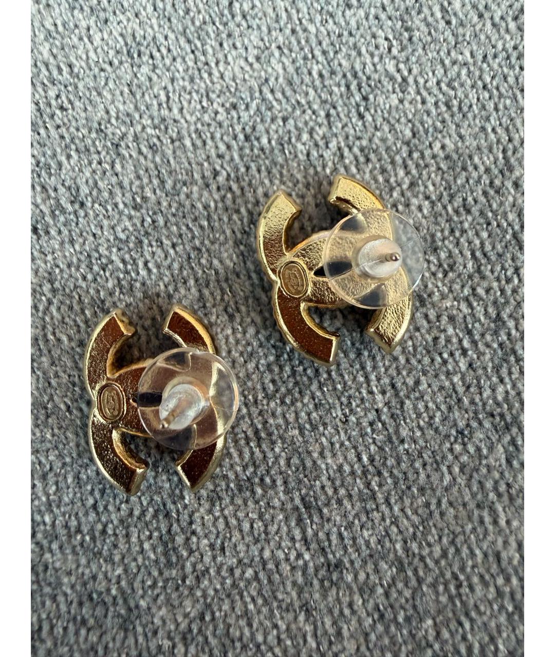 CHANEL Красные металлические серьги, фото 2