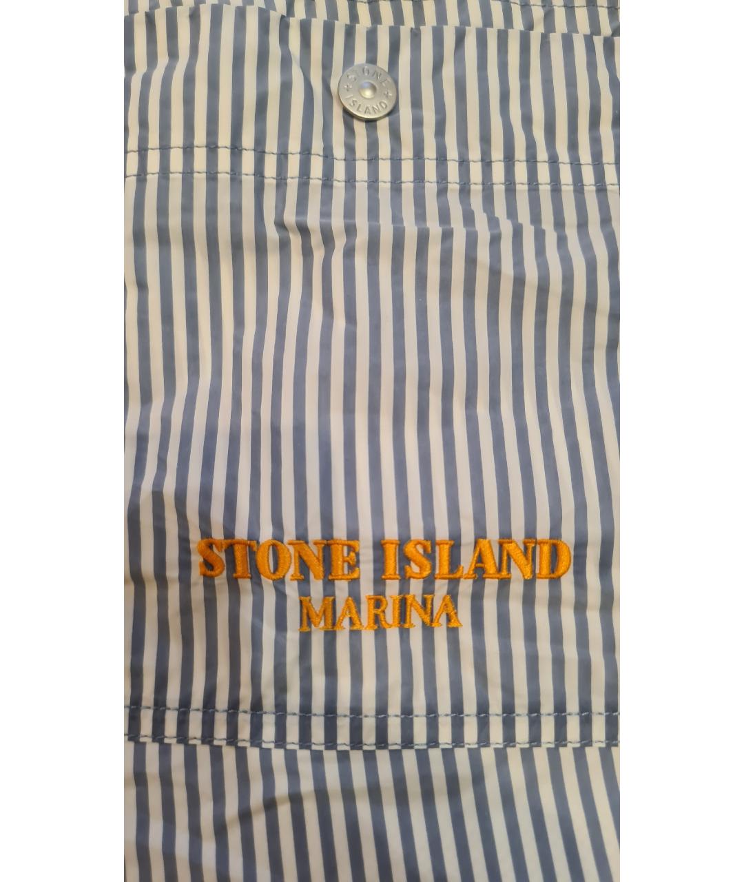 STONE ISLAND Голубые полиамидовые шорты, фото 7