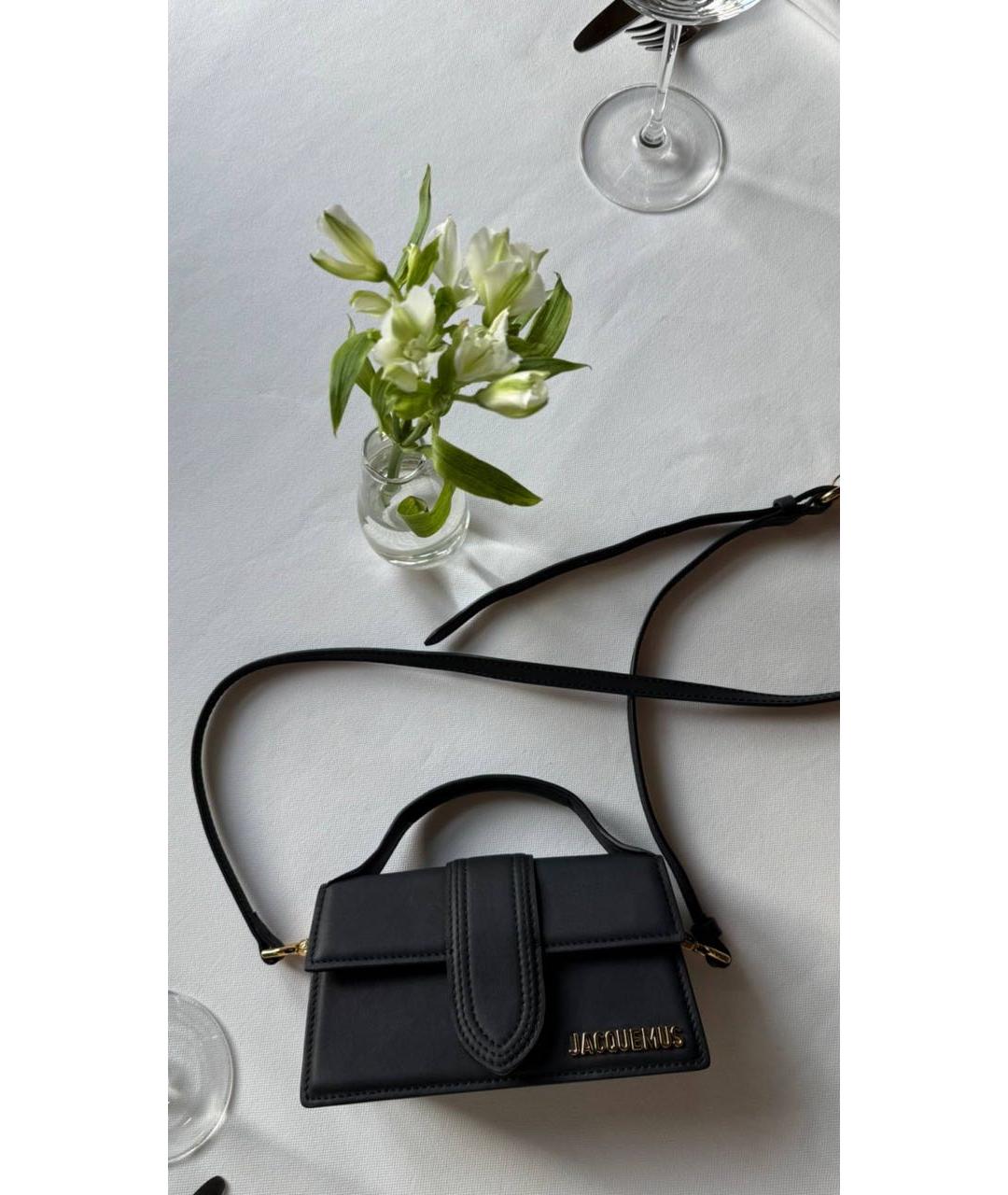 JACQUEMUS Черная кожаная сумка через плечо, фото 2