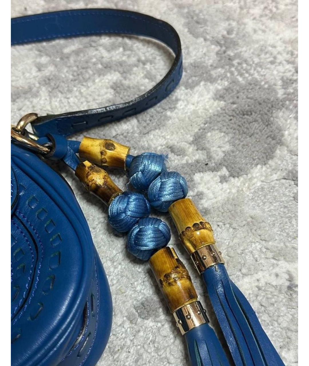 GUCCI Синяя кожаная сумка тоут, фото 5