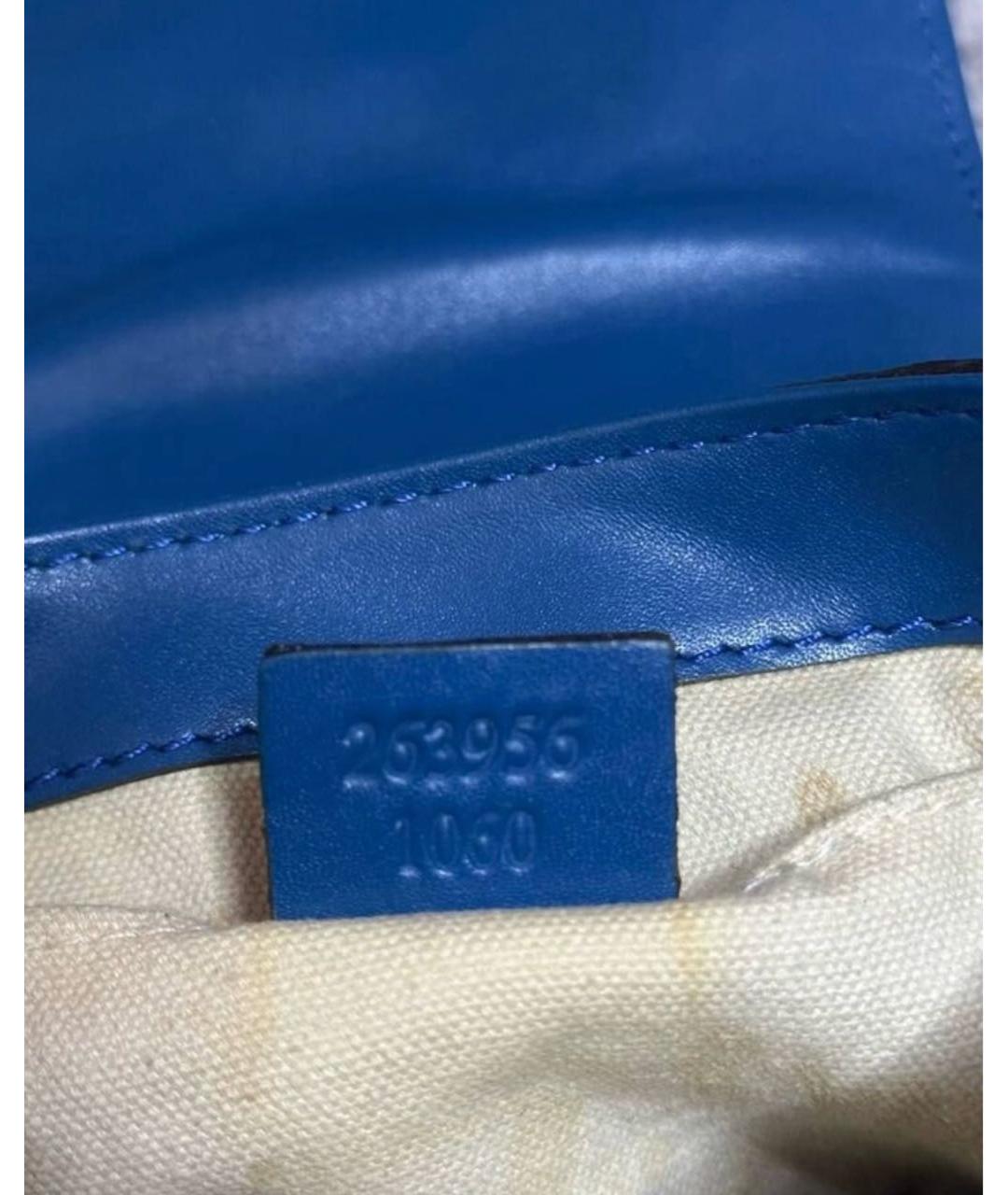 GUCCI Синяя кожаная сумка тоут, фото 7