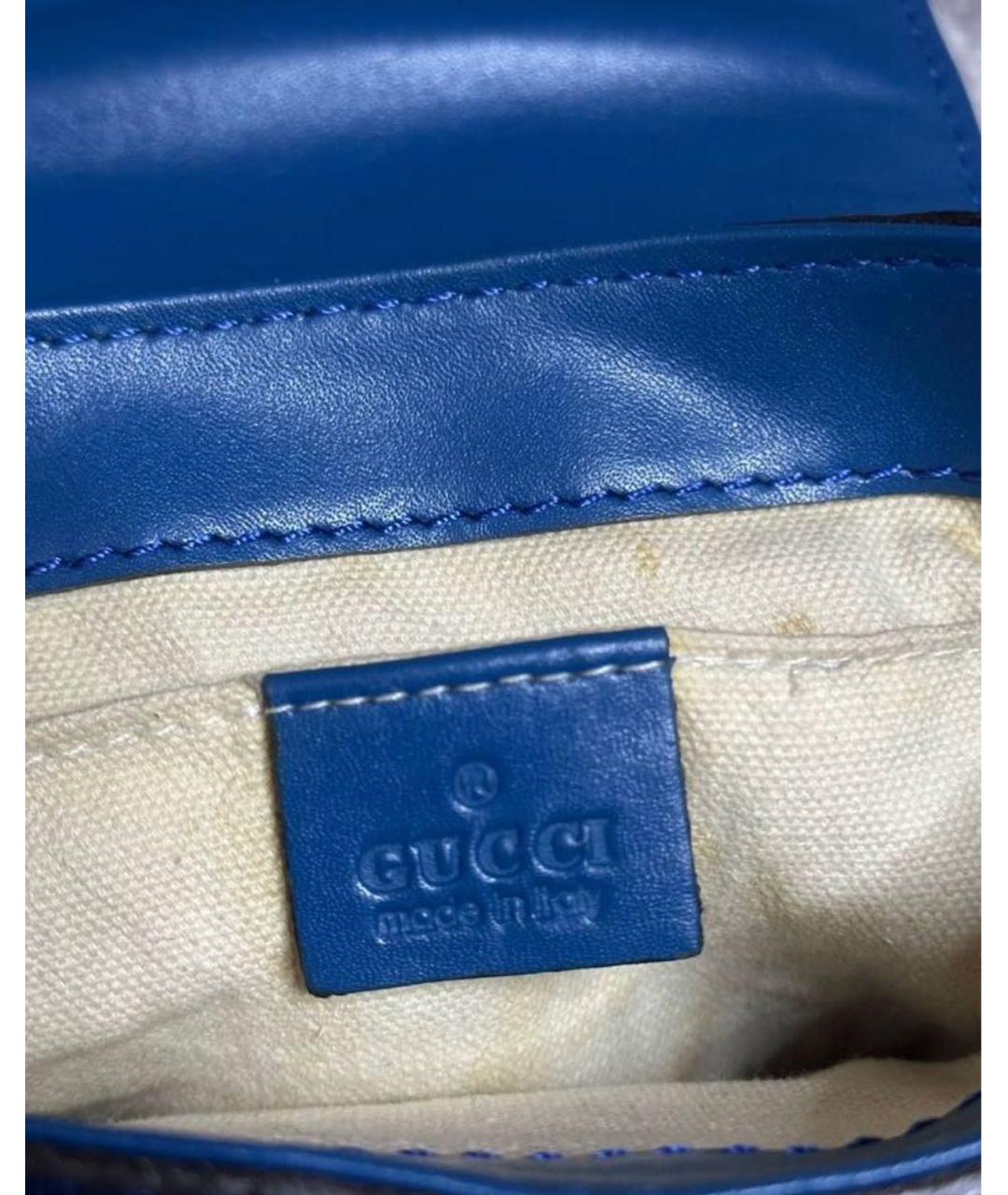 GUCCI Синяя кожаная сумка тоут, фото 6