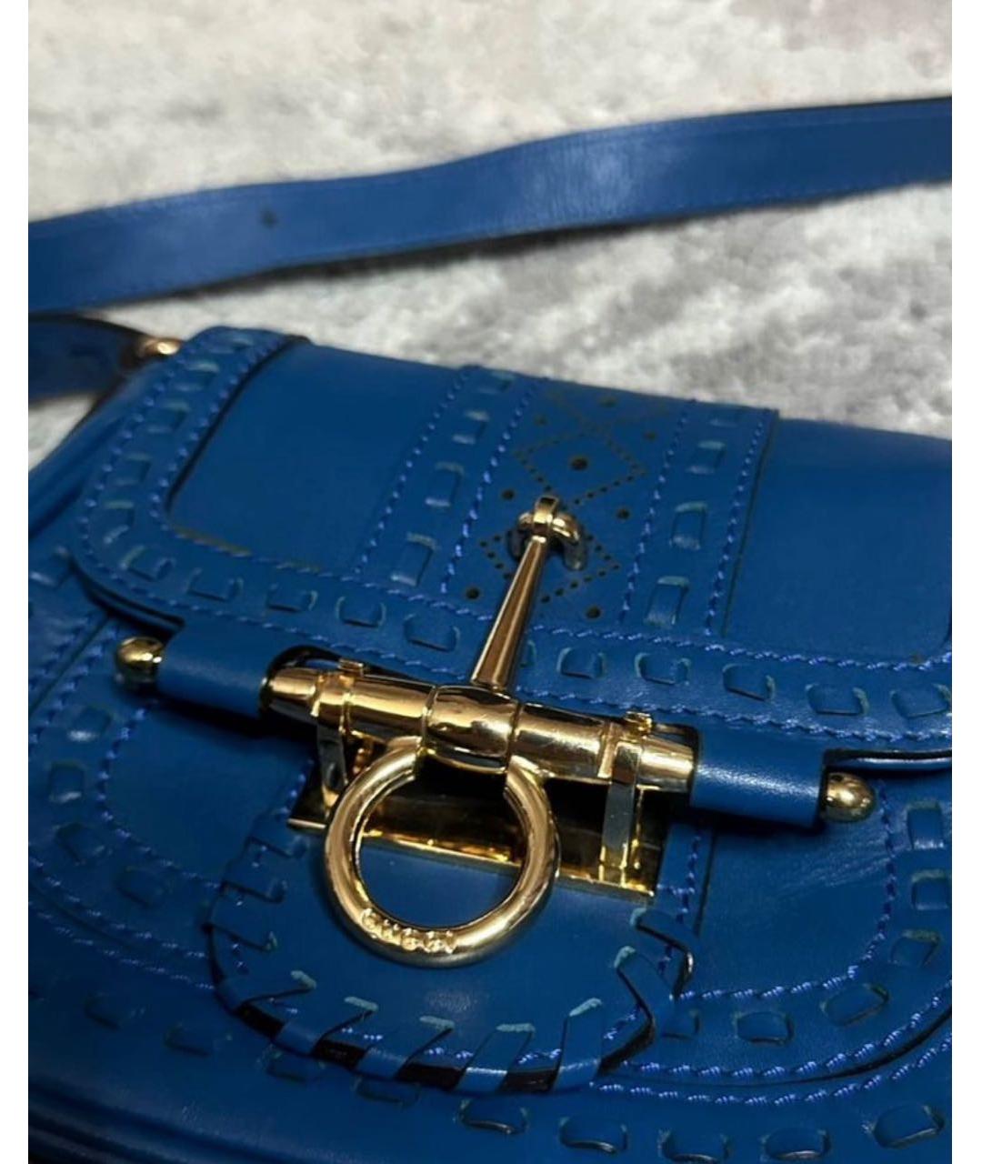 GUCCI Синяя кожаная сумка тоут, фото 3