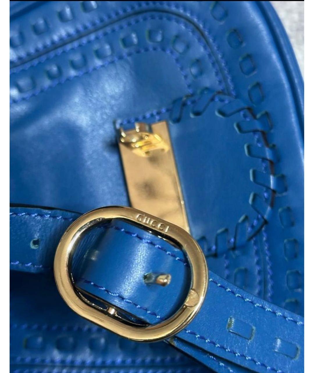 GUCCI Синяя кожаная сумка тоут, фото 4