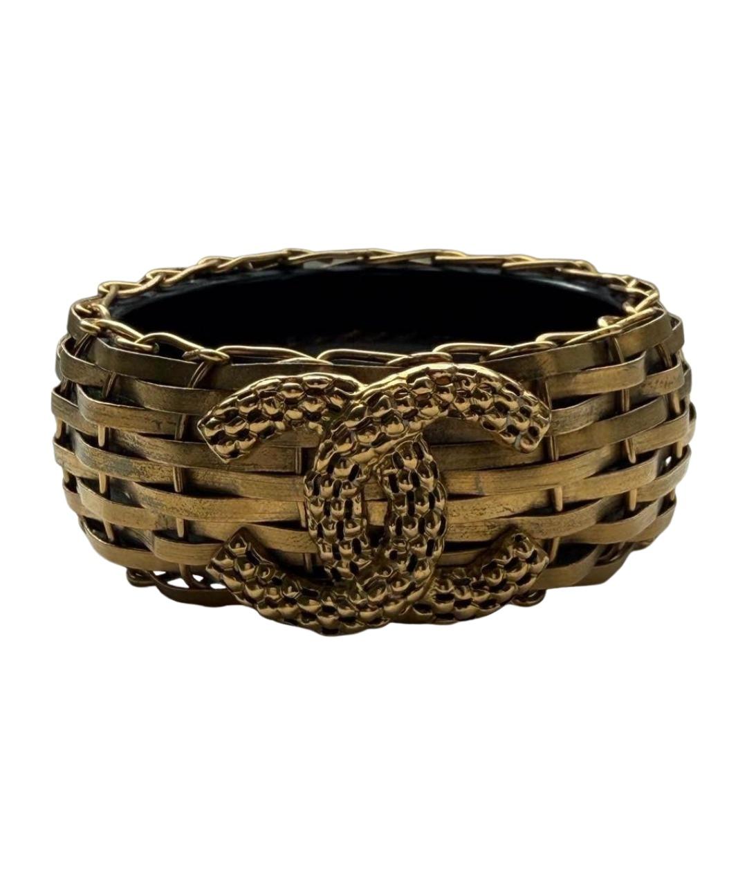 CHANEL Золотой металлический браслет, фото 1