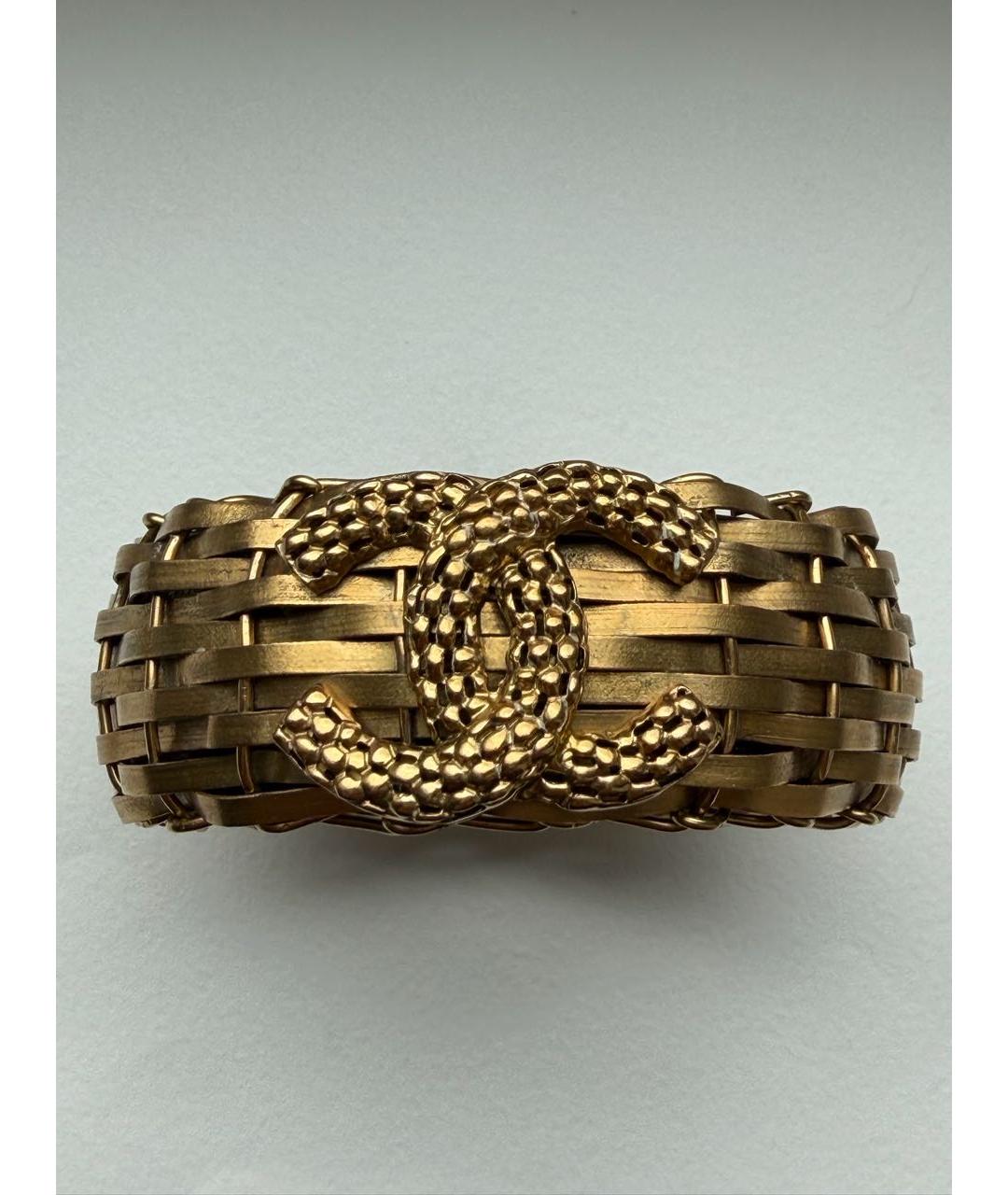 CHANEL Золотой металлический браслет, фото 5