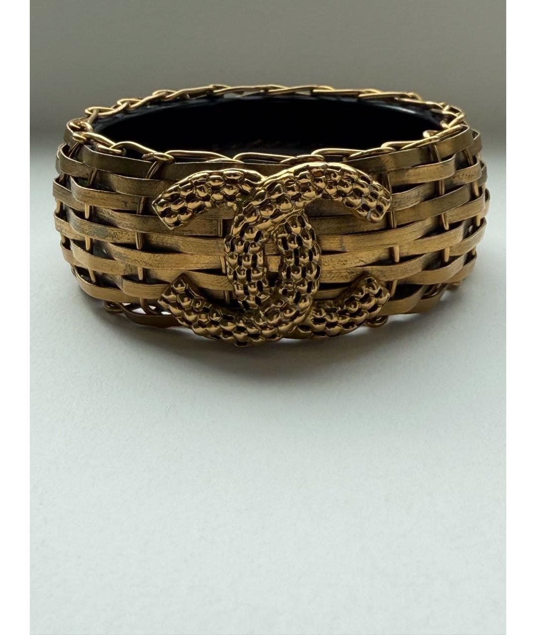 CHANEL Золотой металлический браслет, фото 8