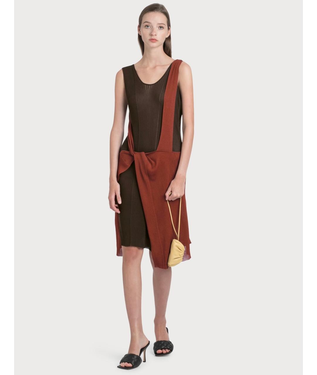 BOTTEGA VENETA Мульти хлопковое платье, фото 4