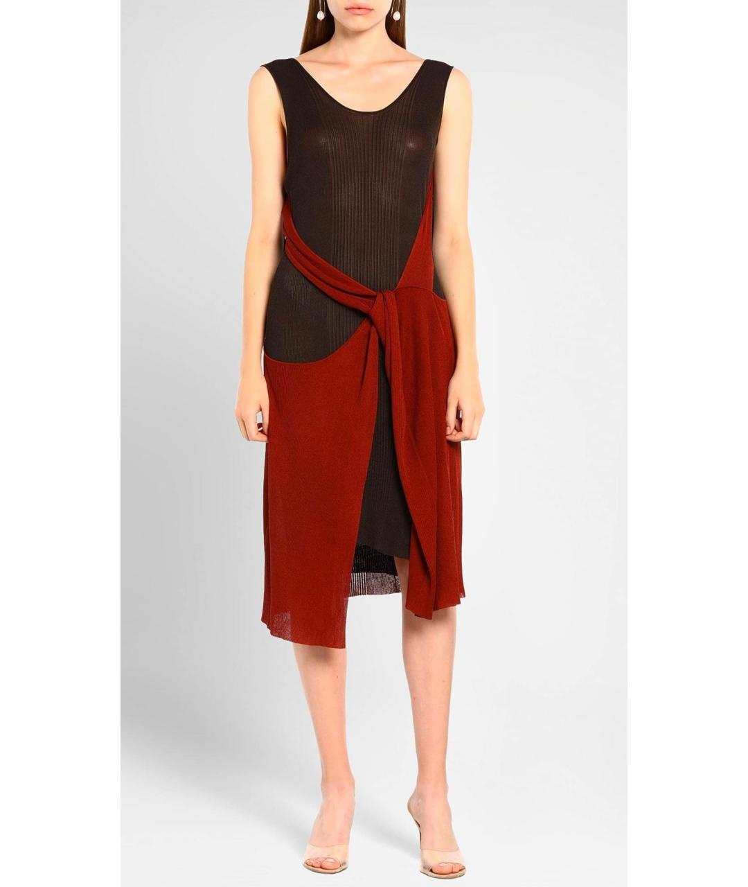 BOTTEGA VENETA Мульти хлопковое платье, фото 2