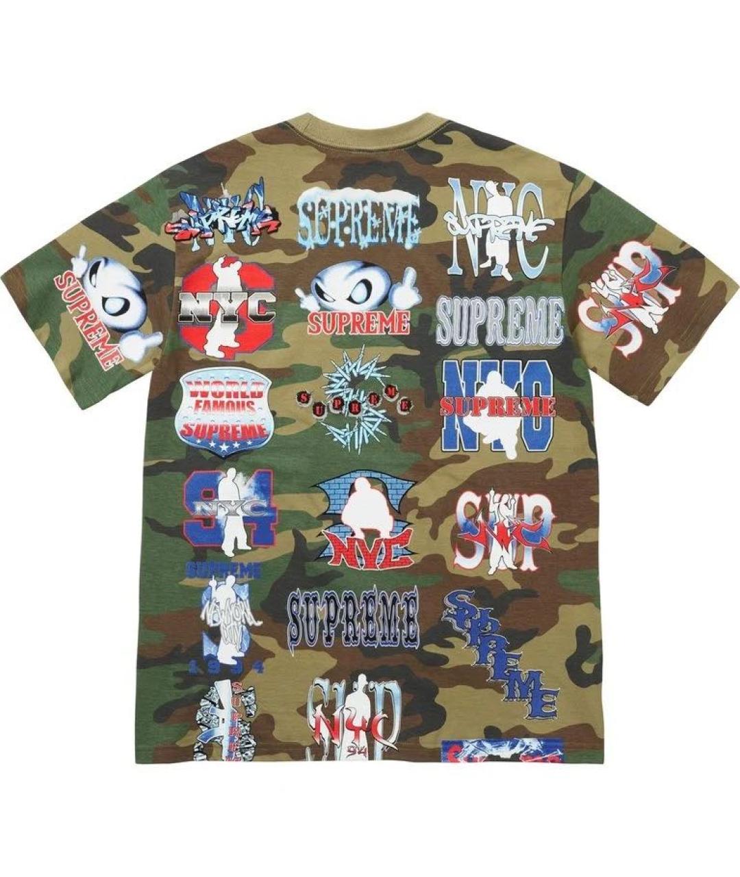 SUPREME Мульти хлопковая футболка, фото 2