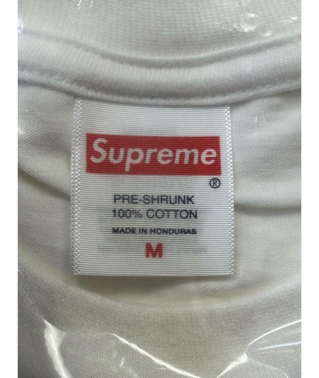 SUPREME Белая хлопковая футболка, фото 5